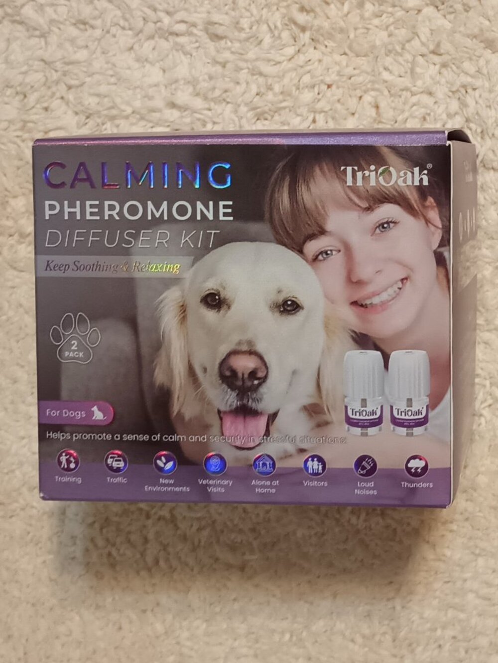 NIB ~ TriOak Calming Pheromone Diffuser Kit For Dogs